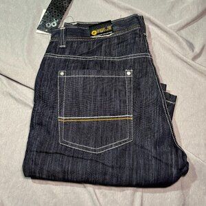 NEW Y2K South Pole Premium Original Fit Vintage Button Pocket Jeans Dark 36x32